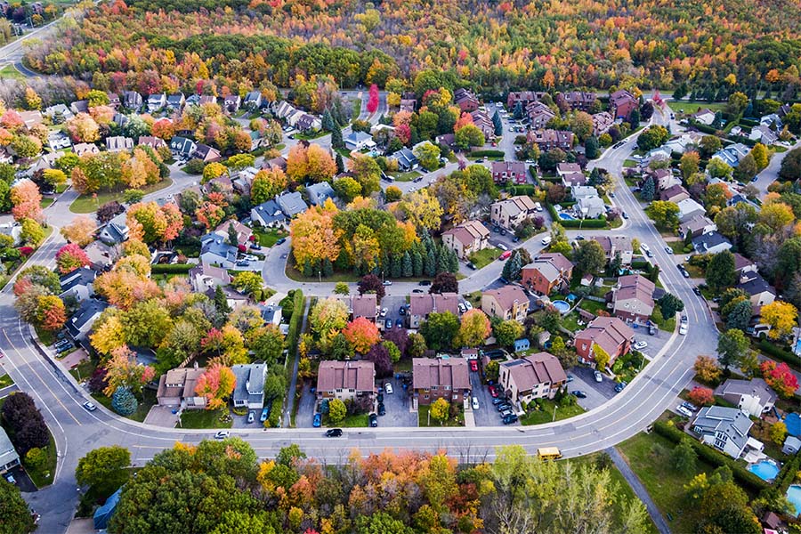 West Chester OH - Aerial View of Suburbs in West Chester Ohio